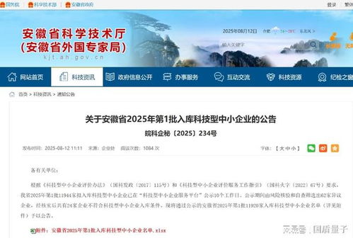 權威認可！安徽量子云入庫科技型中小企業，軟件開發展現硬實力